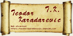 Teodor Karadarević vizit kartica